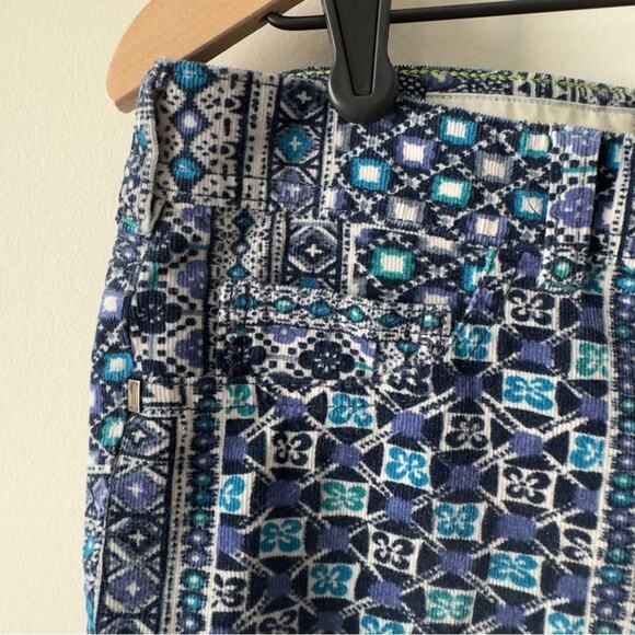 Pilcro and the Letterpress Anthropologie Blue Patterned Patchwork Corduroy Pants - Picture 4 of 14